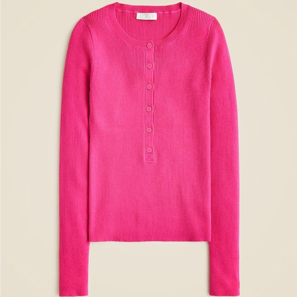 NWT J Crew Henley sweater in TENCEL™ blend—Size Large